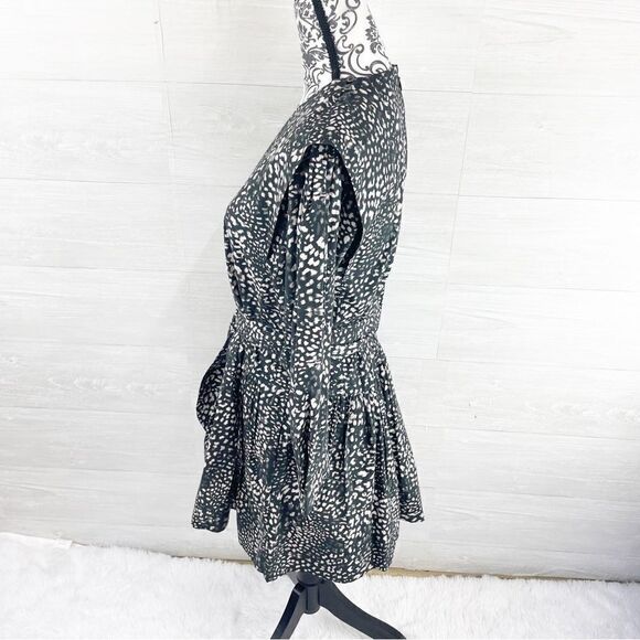 Sea New York Calla Dotted Print Belted Puff Sleeve Fit and Flare Dress - Picture 5 of 8